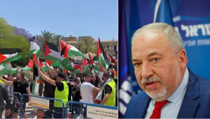 בגלל דגלי פלסטין: ליברמן מאיים לקצץ בתקציב אוניברסיטת בן גוריון