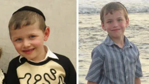 שני אחים, זה לצד זה: אשר בן ה-8 נטמן ליד יעקב בן ה-6