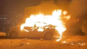 יממה אחרי הפיגוע בחווארה: הוצת רכבו של יהודי שנכנס לכפר פלסטיני