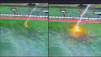 צפו ברגע האסון: כוכב הכדורגל נהרג מפגיעת ברק