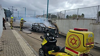 אישה נפצעה באורח בינוני-קשה בפיצוץ רכב בלוד