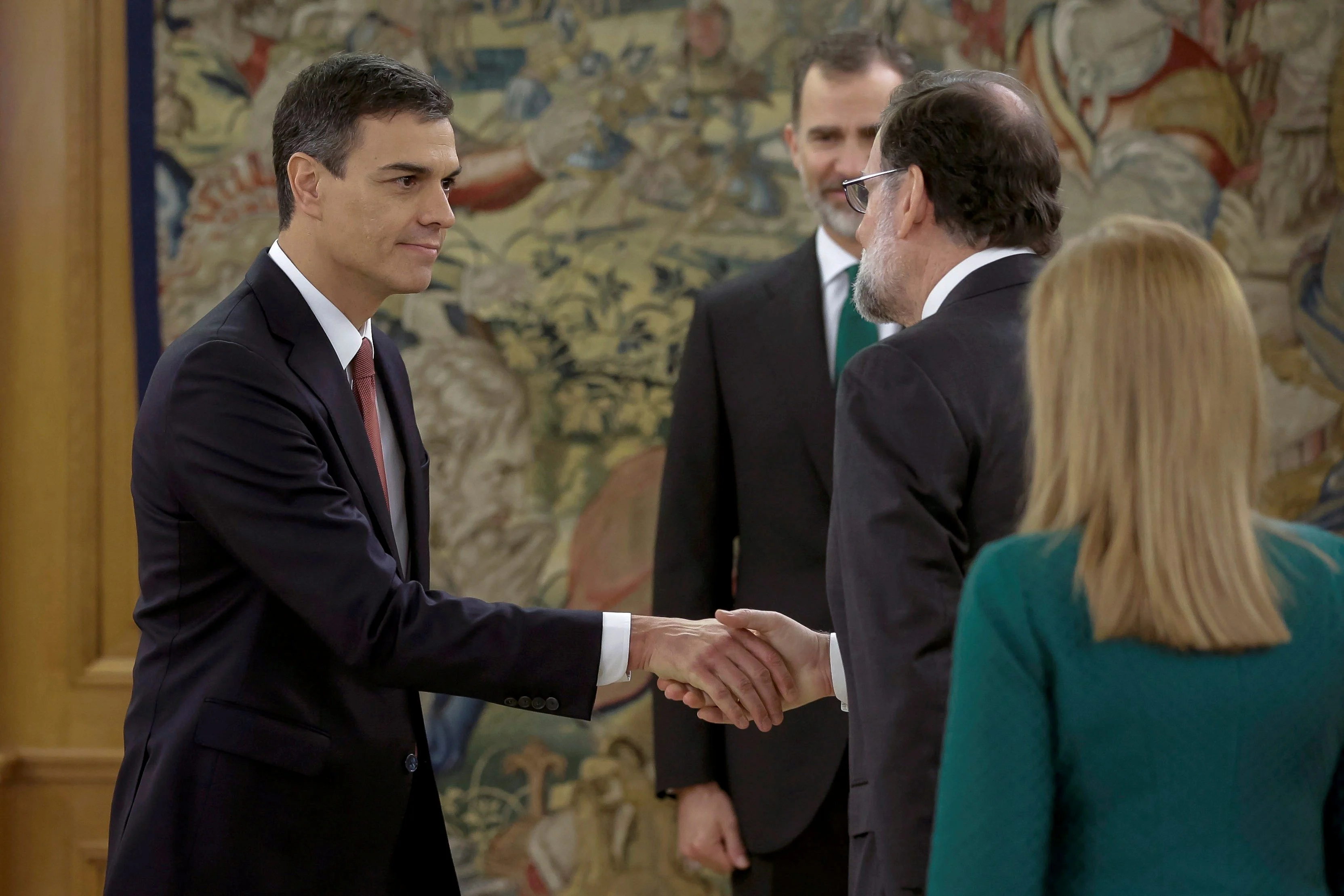 ראחוי וסנצ'ס בטקס השבעת ראש ממשלת ספרד