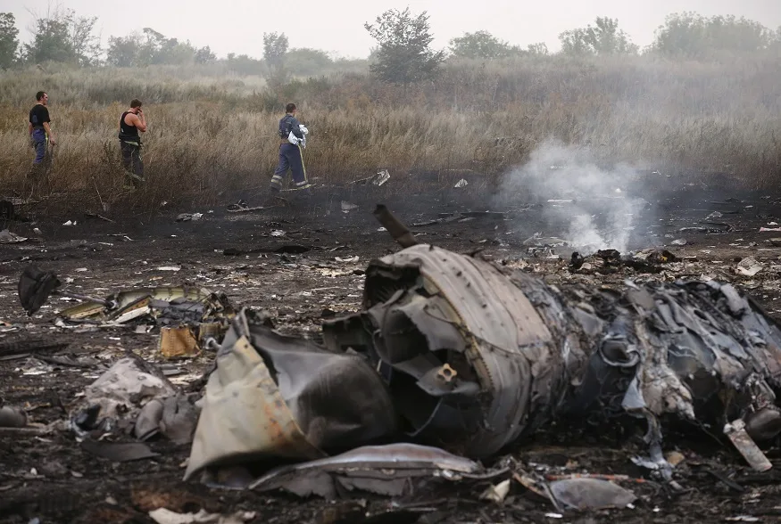 שרידי המטוס המלזי שהופל מעל שמי אוקראינה בשנת 2014