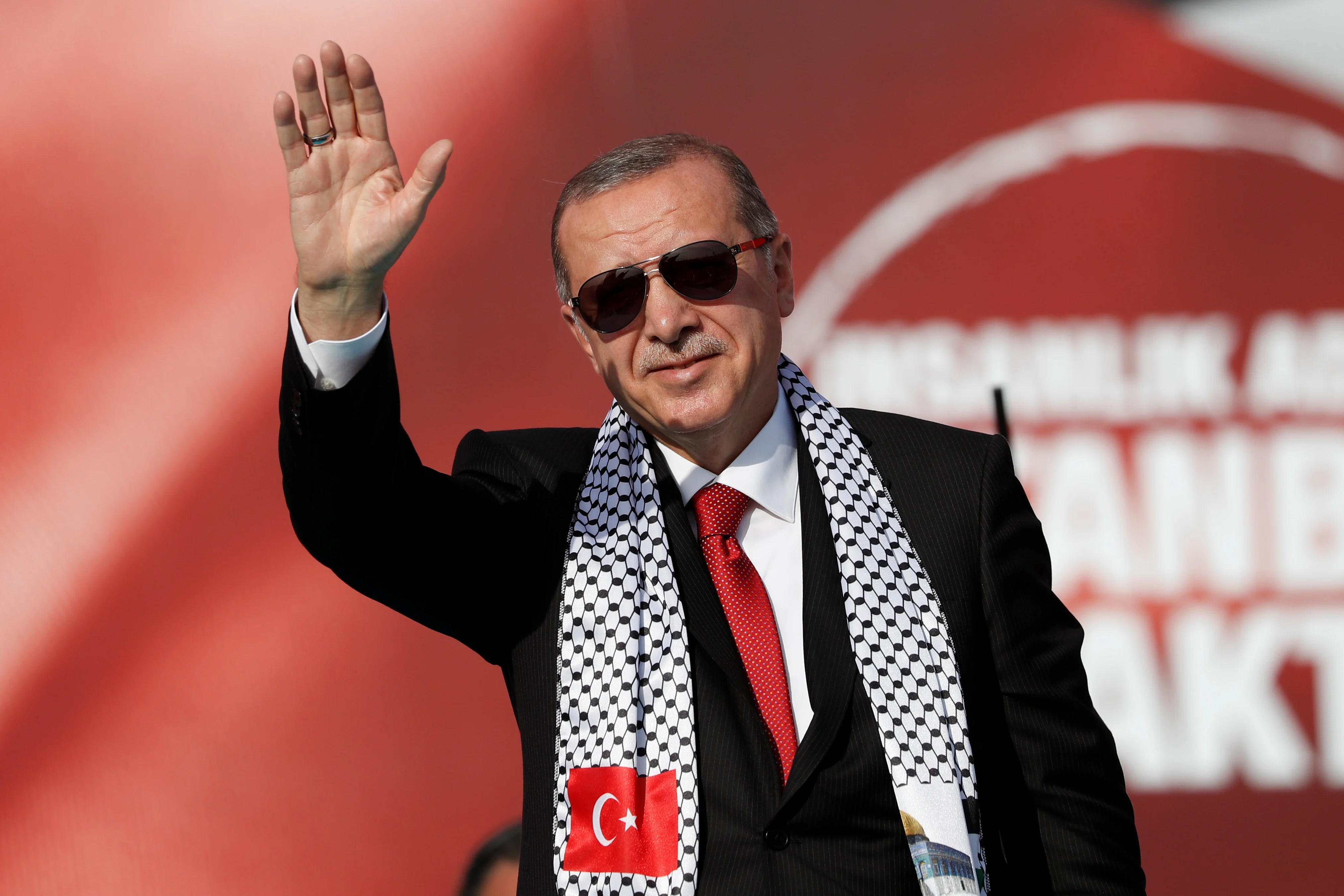 נשיא טורקיה, רג'פ טאיפ ארדואן, בעצרת באיסטנבול נגד ישראל