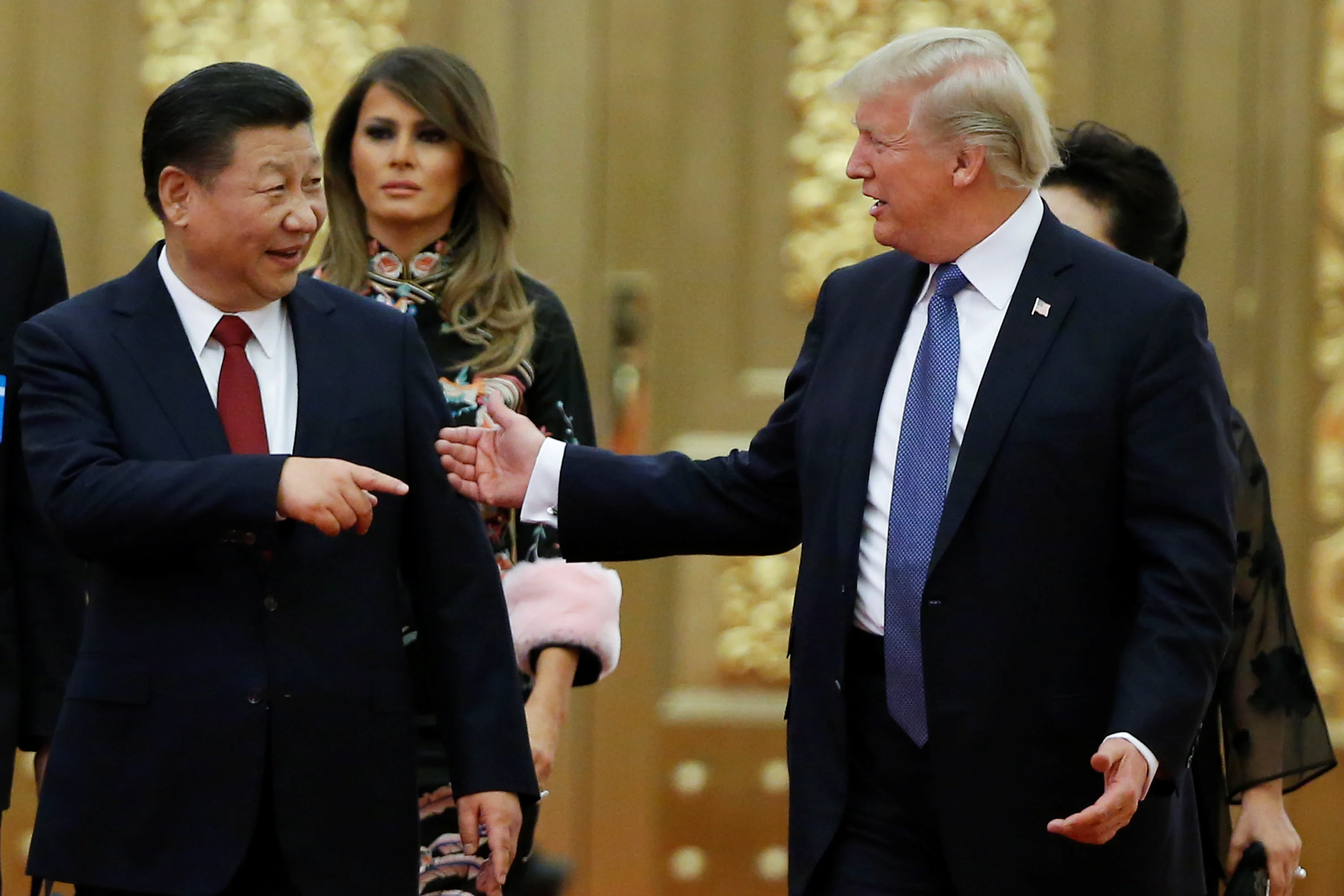 נשיא ארה''ב טראמפ ונשיא סין שי ג'ינפינג בבייג'ינג