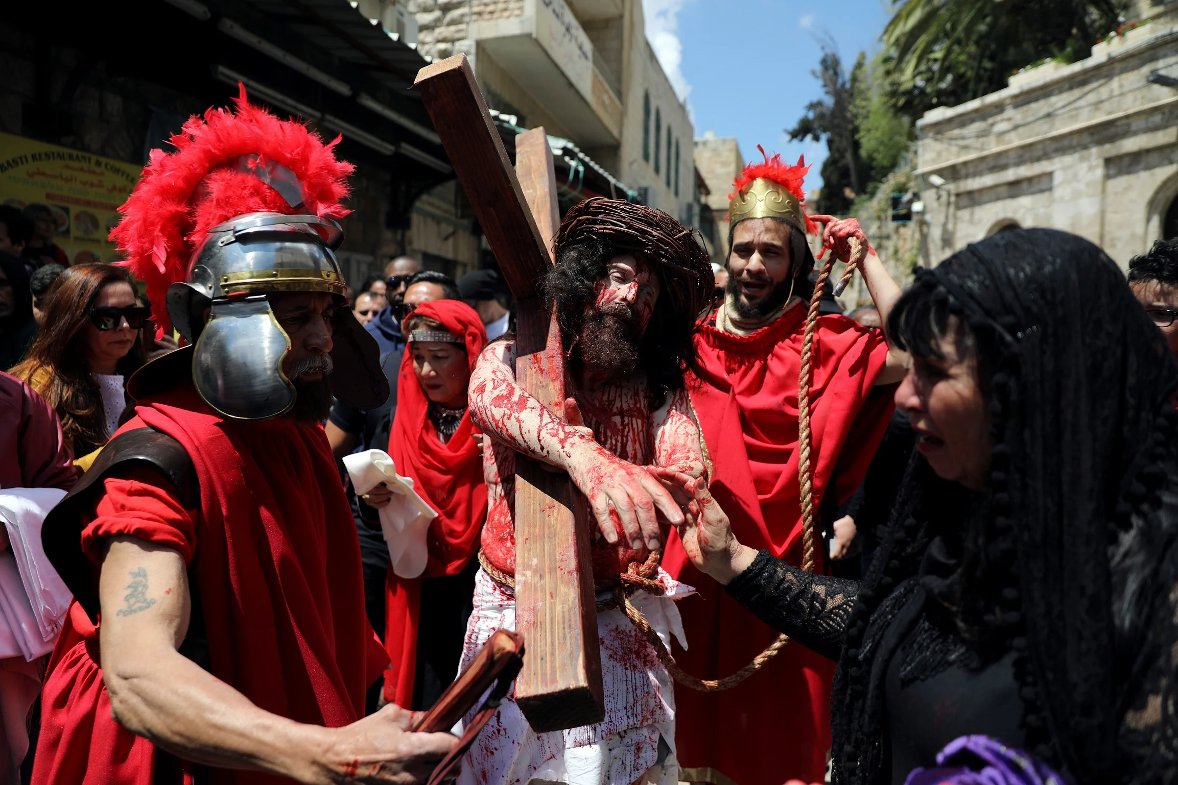 שחזור מסורתי של ''דרך הייסורים'' בדרך אל הצליבה בירושלים