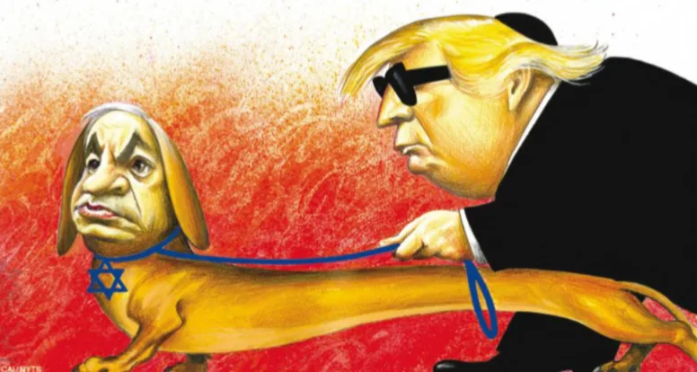 קריקטורה של טראמפ ונתניהו שפורסמה בניו יורק טיימס