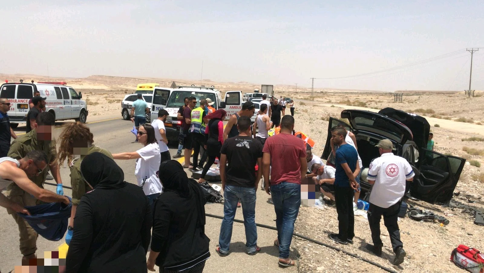 שבעה נפצעו בתאונה בכביש הערבה