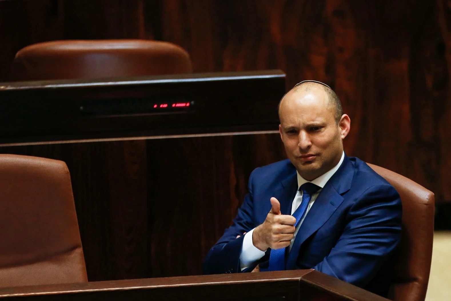 Israeli Education Minister Naftali Bennett Gestures During A Preliminary Vote On A Bill At The Knesset, The Israeli Parliament, In Jerusalem