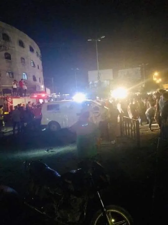זירת הפיצוץ בעיר עזה, על פי דיווחים פלסטיניים
