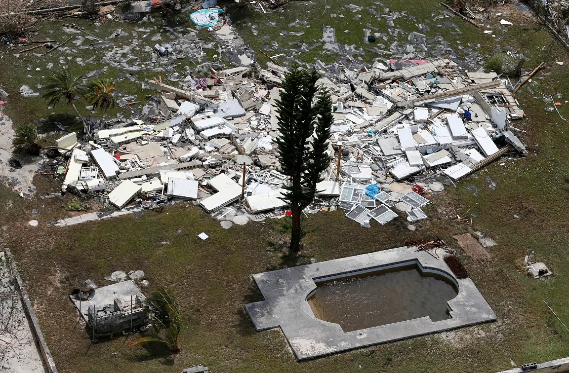 An Aerial View Shows Devastation After Hurricane Dorian Hit The Grand Bahama Island In The Bahamas