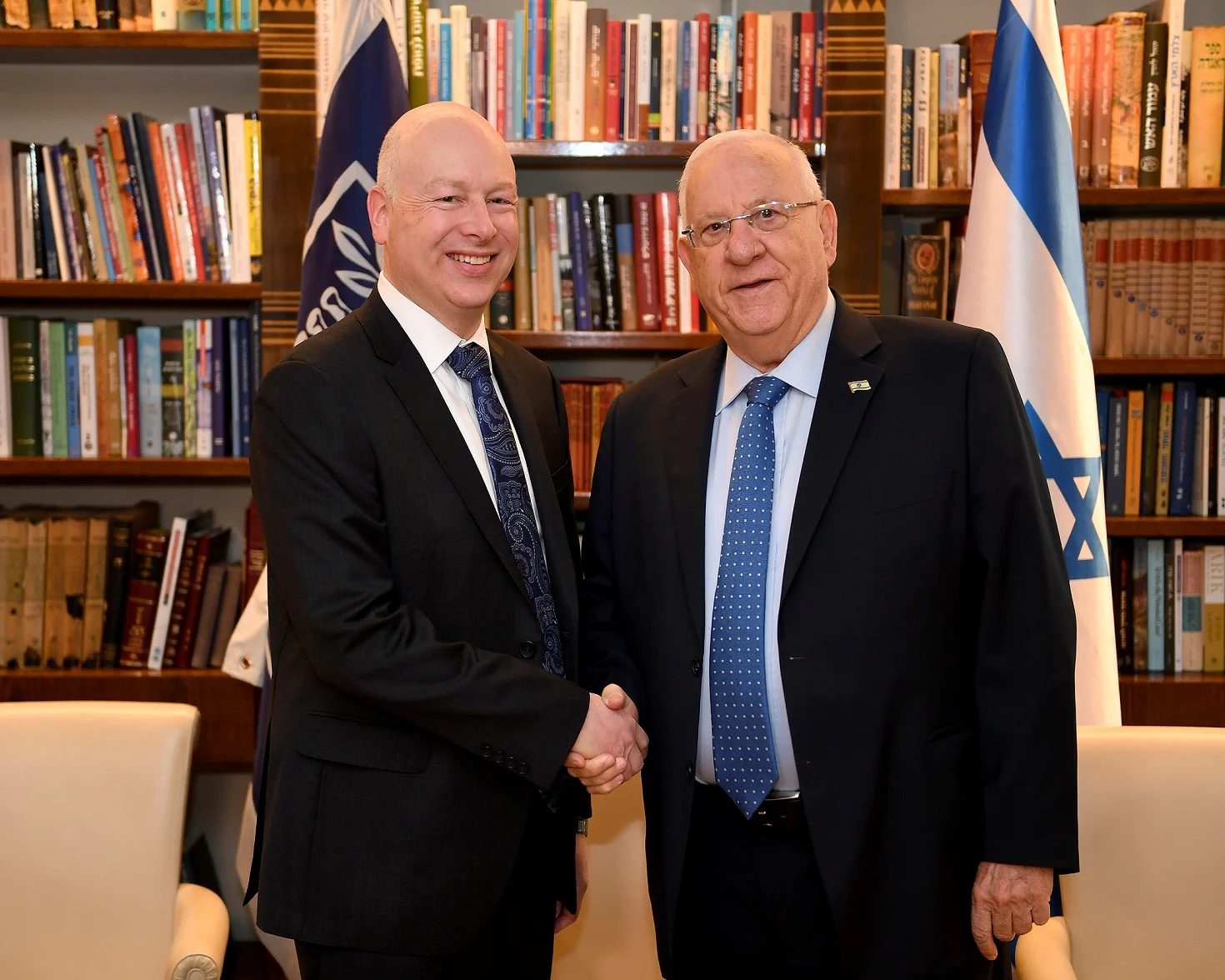 Jason Greenblatt, U.s. President Trump's Middle East Envoy Meets Israeli President Reuven Rivlin At The President's Residence In Jerusalem