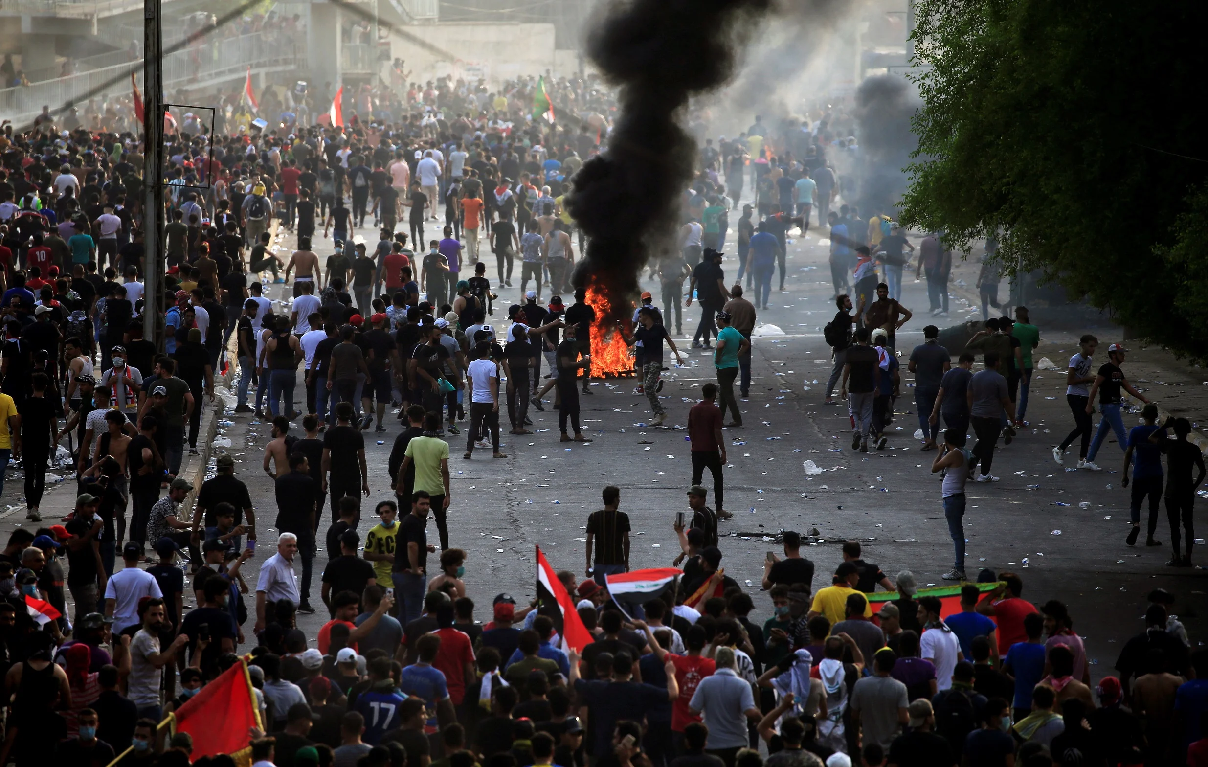 Demonstrators Gather As They Take Part In A Protest Over Unemployment, Corruption And Poor Public Services, In Baghdad