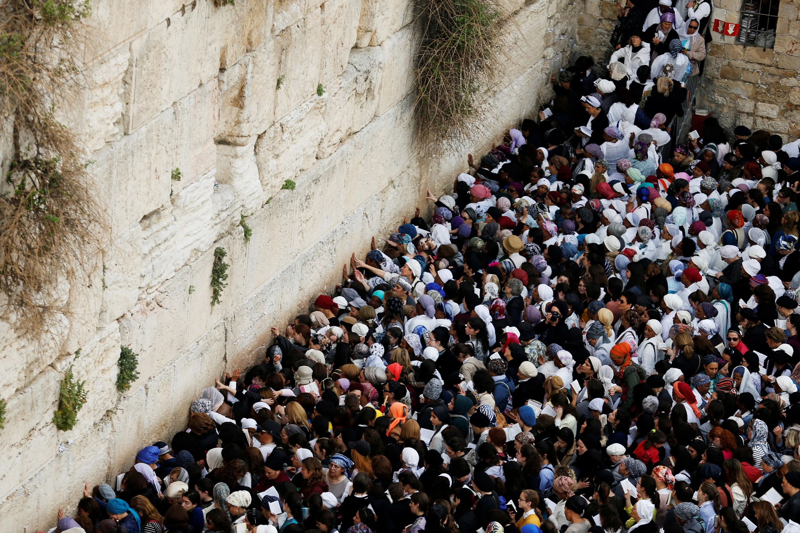 Jewish Worshippers Take Part In The Priestly Blessing Prayer On The Holiday Of Passover, At The Western Wall In Jerusalem's Old City