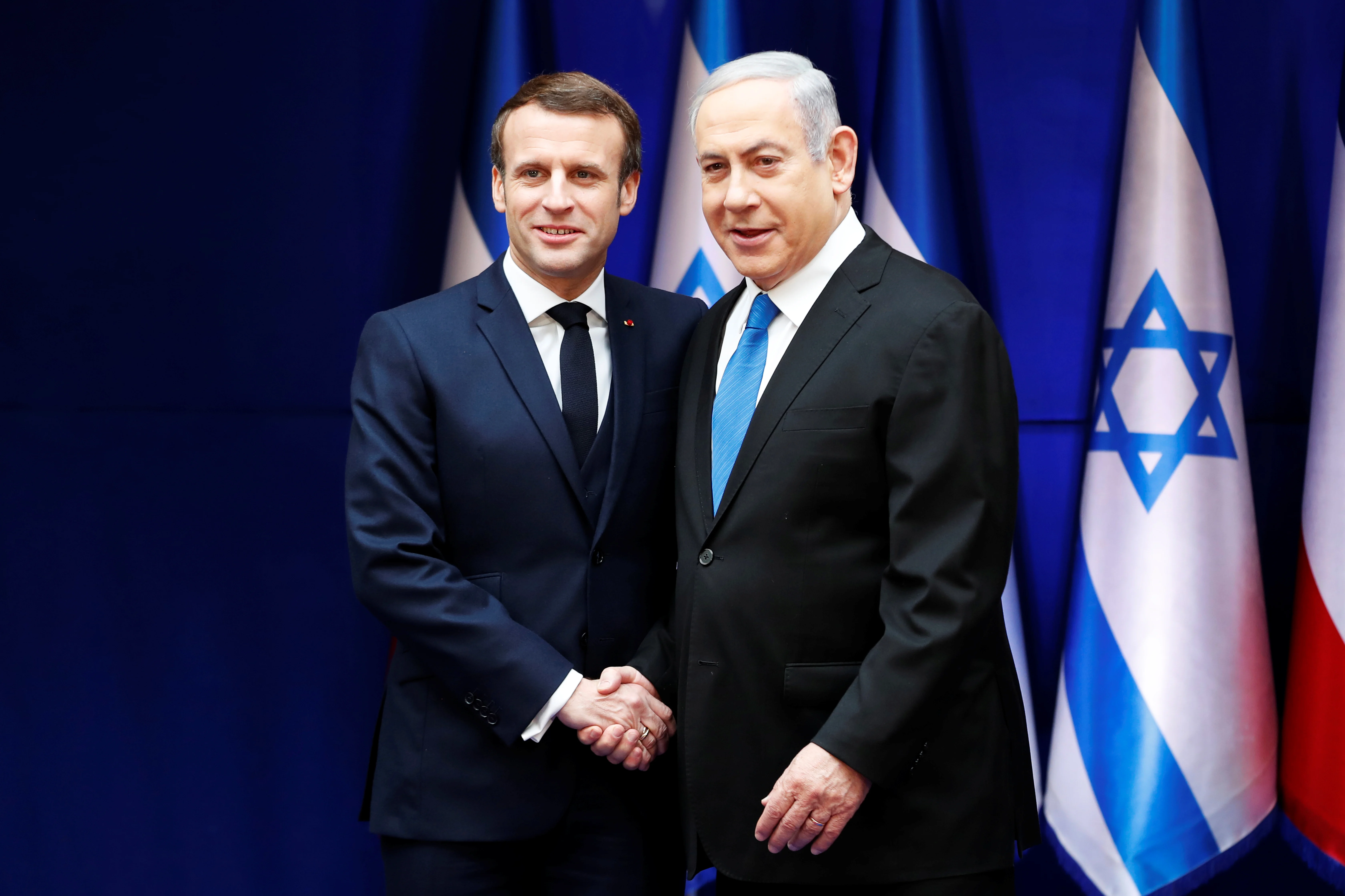 ראש הממשלה בנימין נתניהו ונשיא צרפת עמנואל מקרון