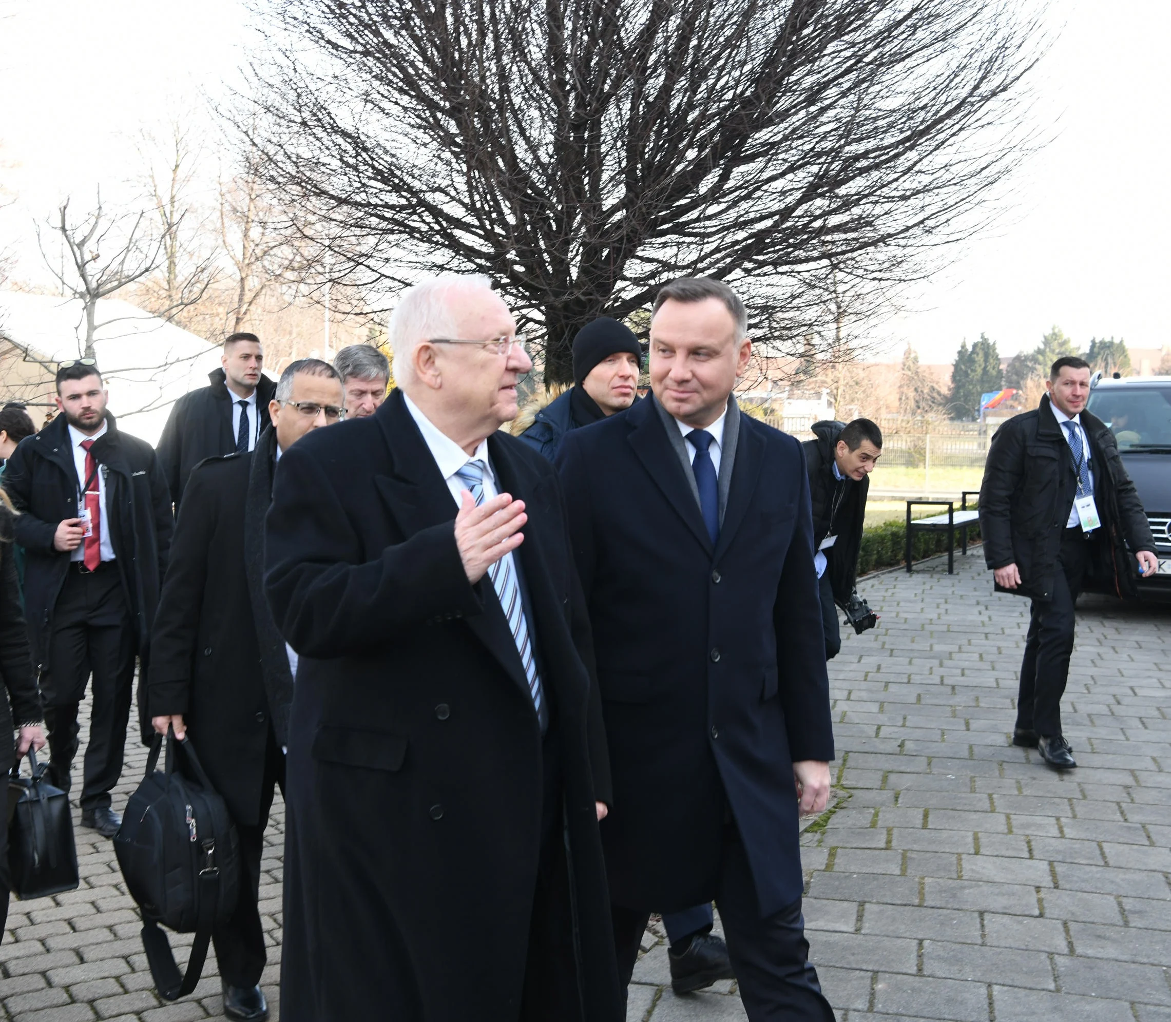 ריבלין נשיא המדינה עם נדז'יי דודה נשיא פולין לרגל 75 שנה לשחרור אושוויץ בירקנאו