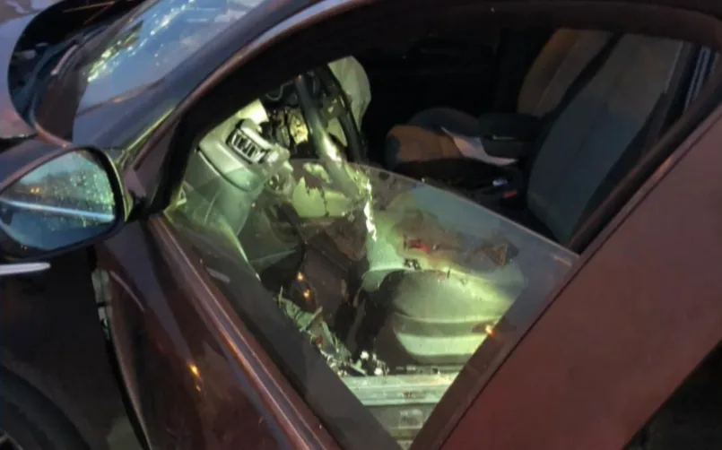 מכוניתה של שירלי כהן לאחר התאונה