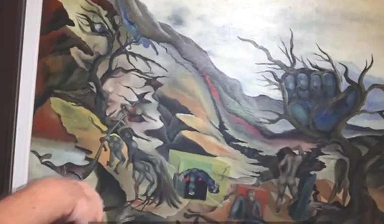 ציור של צבי גור, שרצח את הנער אורון ירדן
