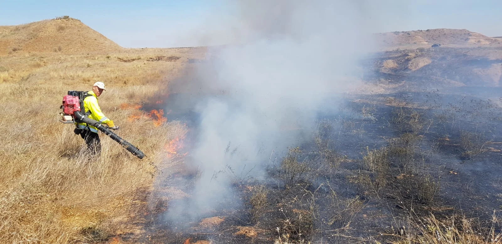 שריפה בשמורת הטבע בארי שבעוטף עזה כתוצאה מבלון תבערה