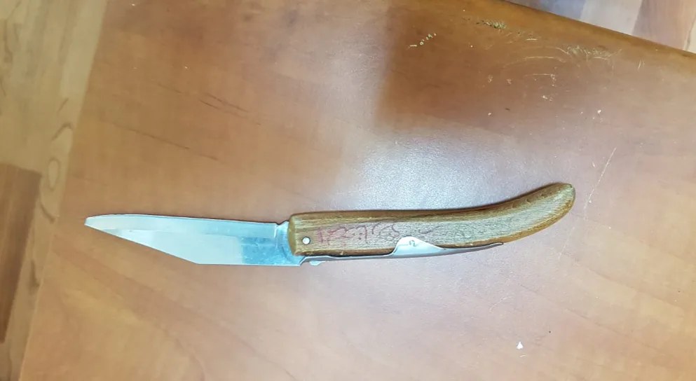 הסכין שנתפסה ברשותם של שני הנערים שנעצרו בחברון