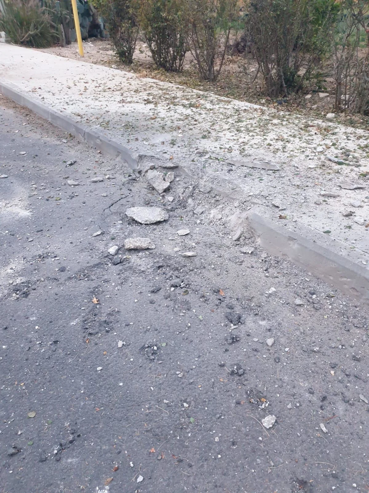 נזק שנגרם באחד היישובים במועצה האזורית אשכול