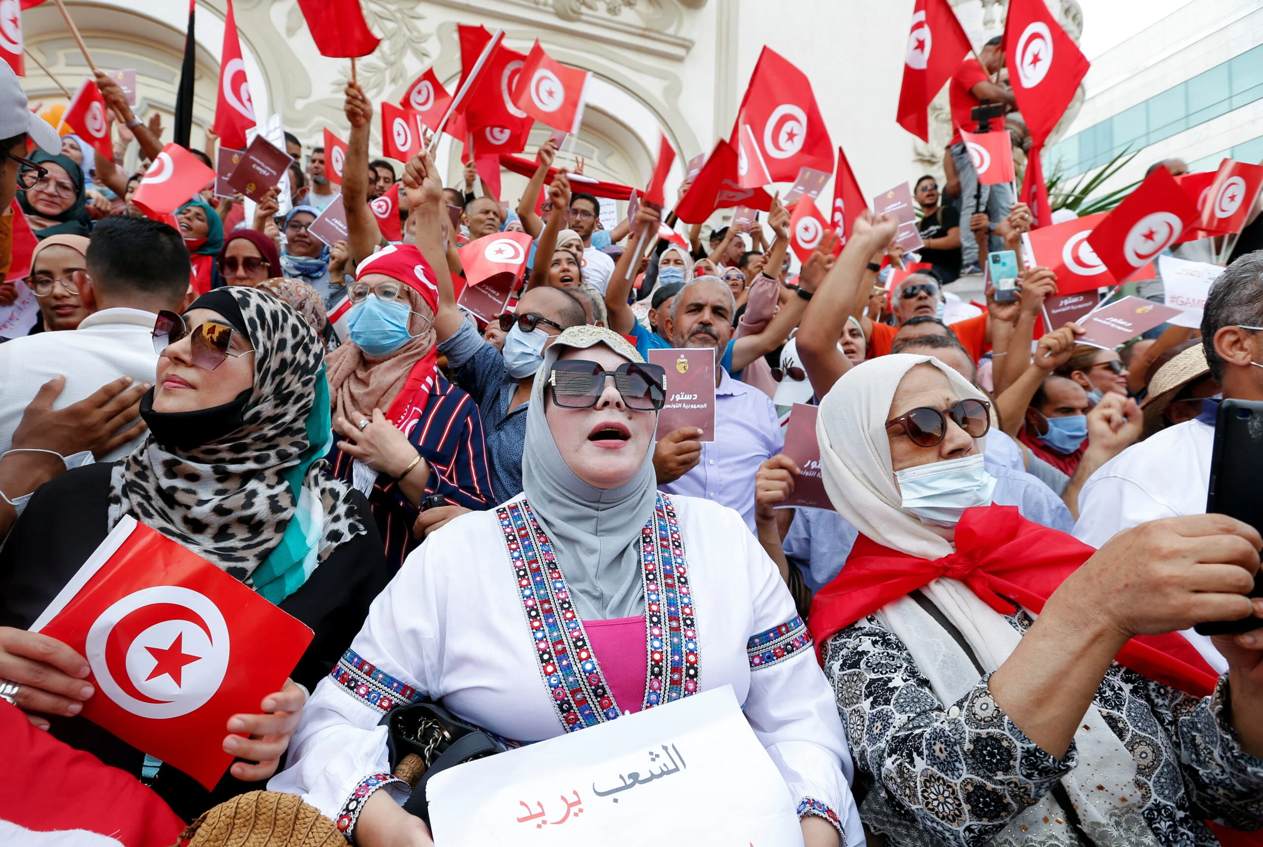 ההפגנות נגד נשיא תוניסיה קייס סעיד תוניס
