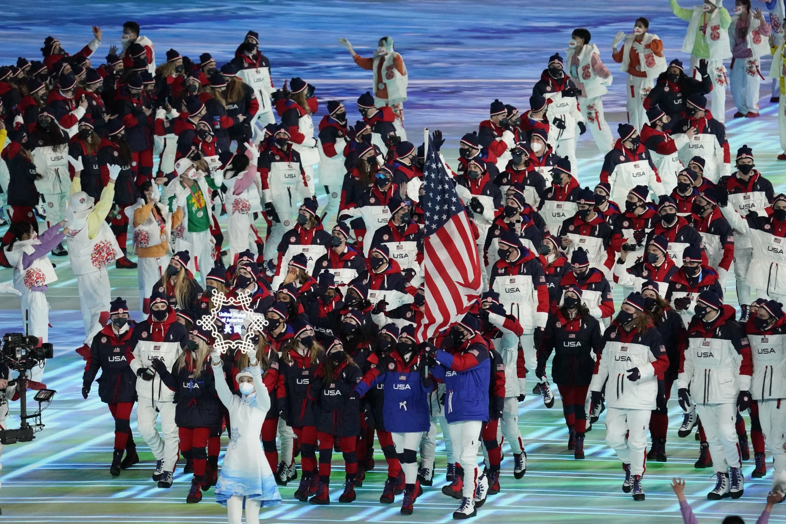 חברי המשלחת האמריקנית לאולימפיאדת החורף בבייג'ינג, המונה 226 ספורטאים