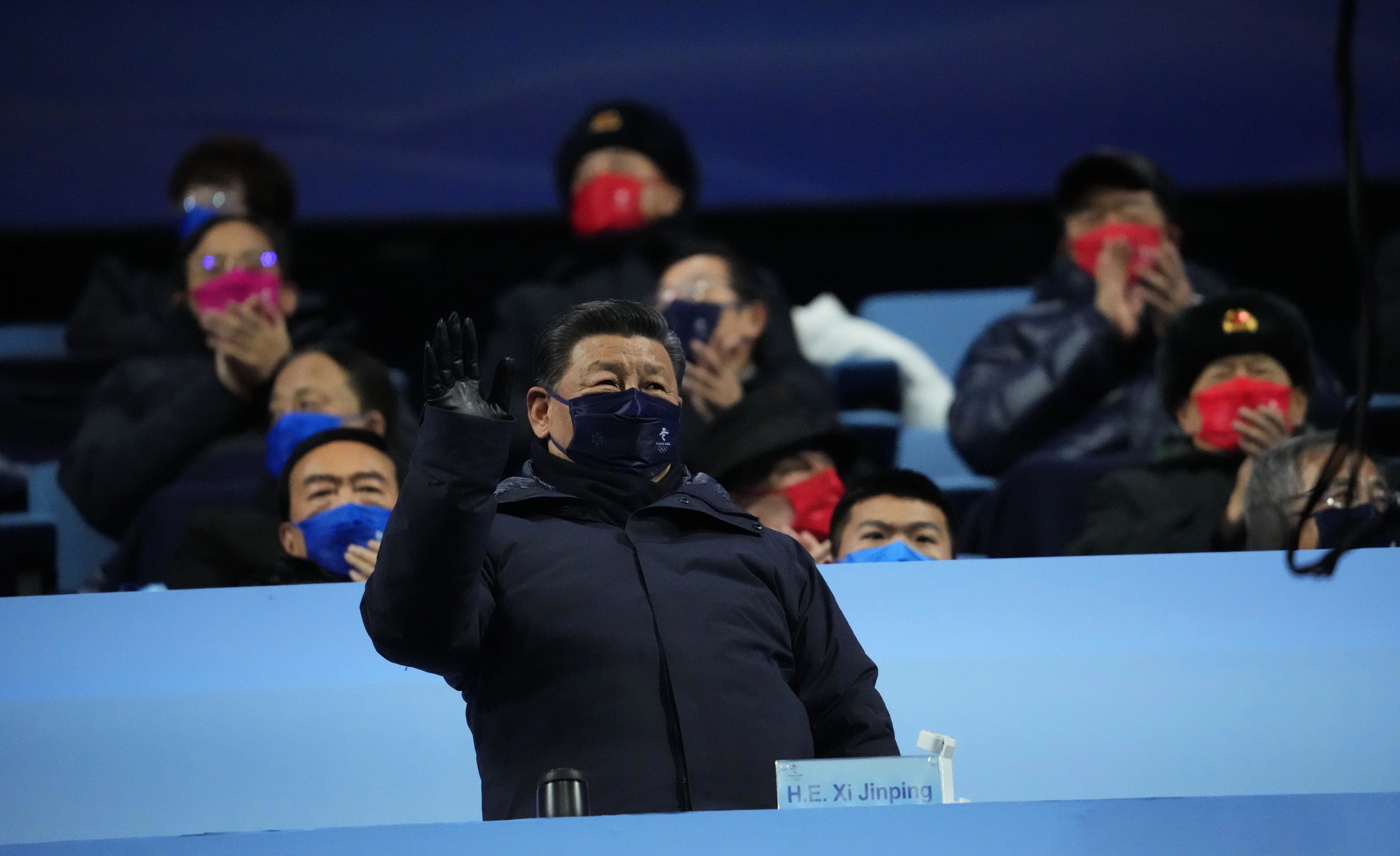 נשיא הרפובליקה העממית של סין, שי ג'נפינג, בטקס פתיחת אולימפיאדת החורף