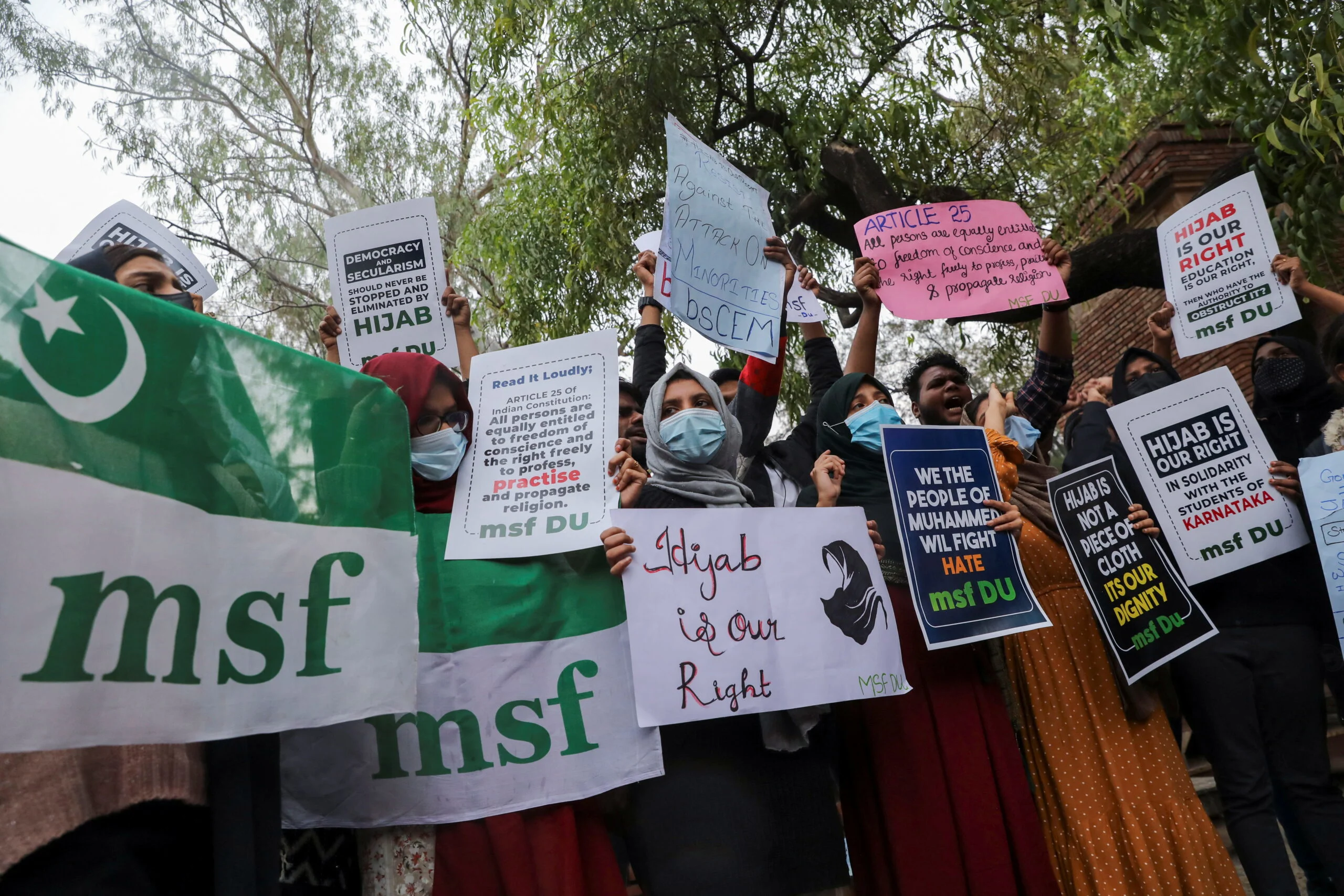 הפגנות נגד האיסור על עטיית חיג'אב בהודו