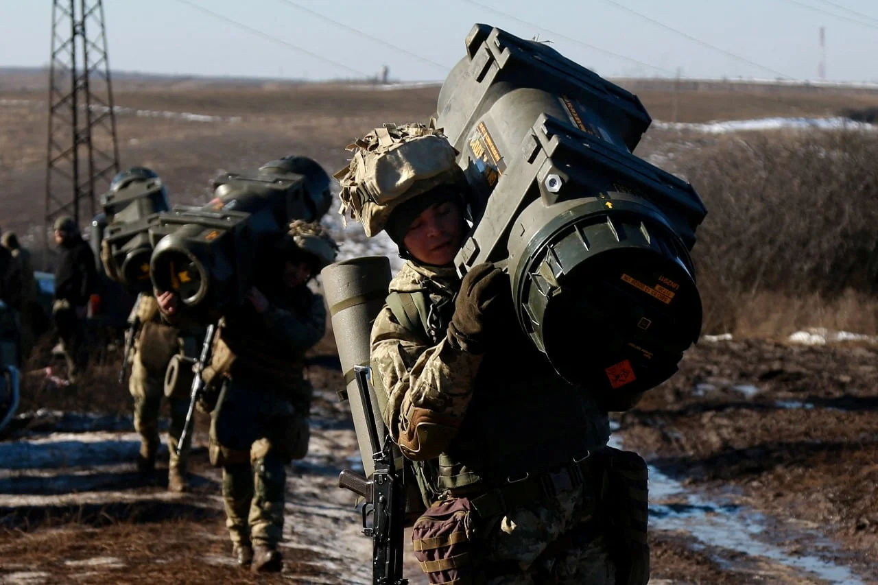 כוחות צבא אוקראינה מתאמנים במחוז דונייצק