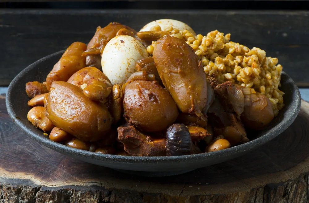 Traditional,jewish,cholent,(hamin),prepared,is,israel,as,the,main