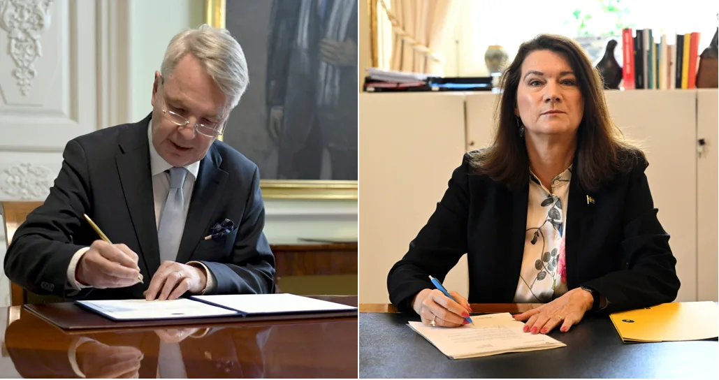 שרת החוץ השבדית ושר החוץ הפיני חותמים על הבקשה
