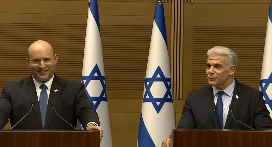 שר החוץ יאיר לפיד וראש הממשלה נפתלי בנט בנאום משותף