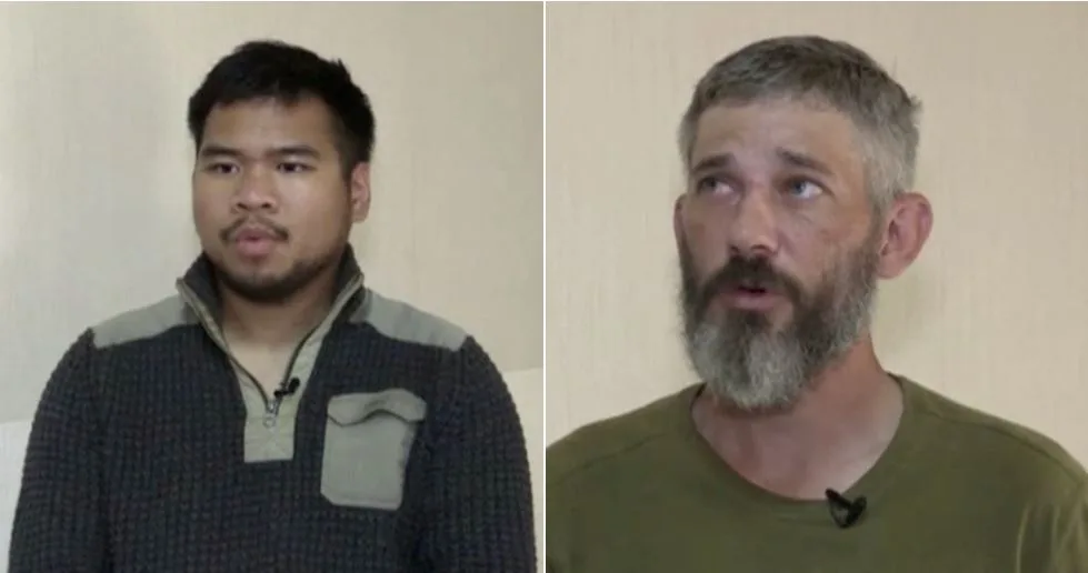 האמריקנים שנתפסו ברוסיה: אלכסנדר דרוק (מימין), אנדי הוין (שמאל)