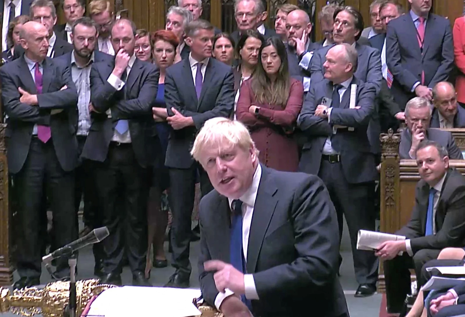 ראש ממשלת בריטניה, בוריס ג'ונסון בדיון בפרלמנט
