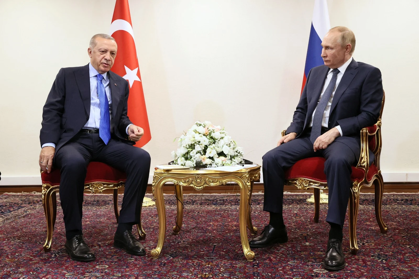 נשיא רוסיה ולדימיר פוטין ומקבילו הטורקי, רג'פ טאיפ ארדואן