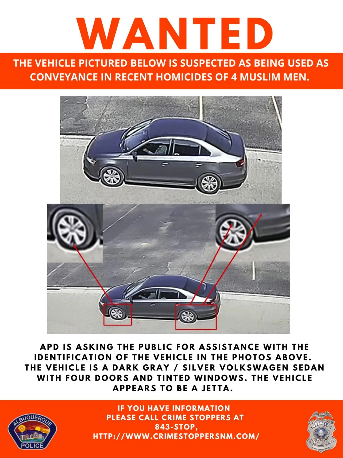 רכב שעשוי להיות קשור לזהות הרוצח באלבקרקי