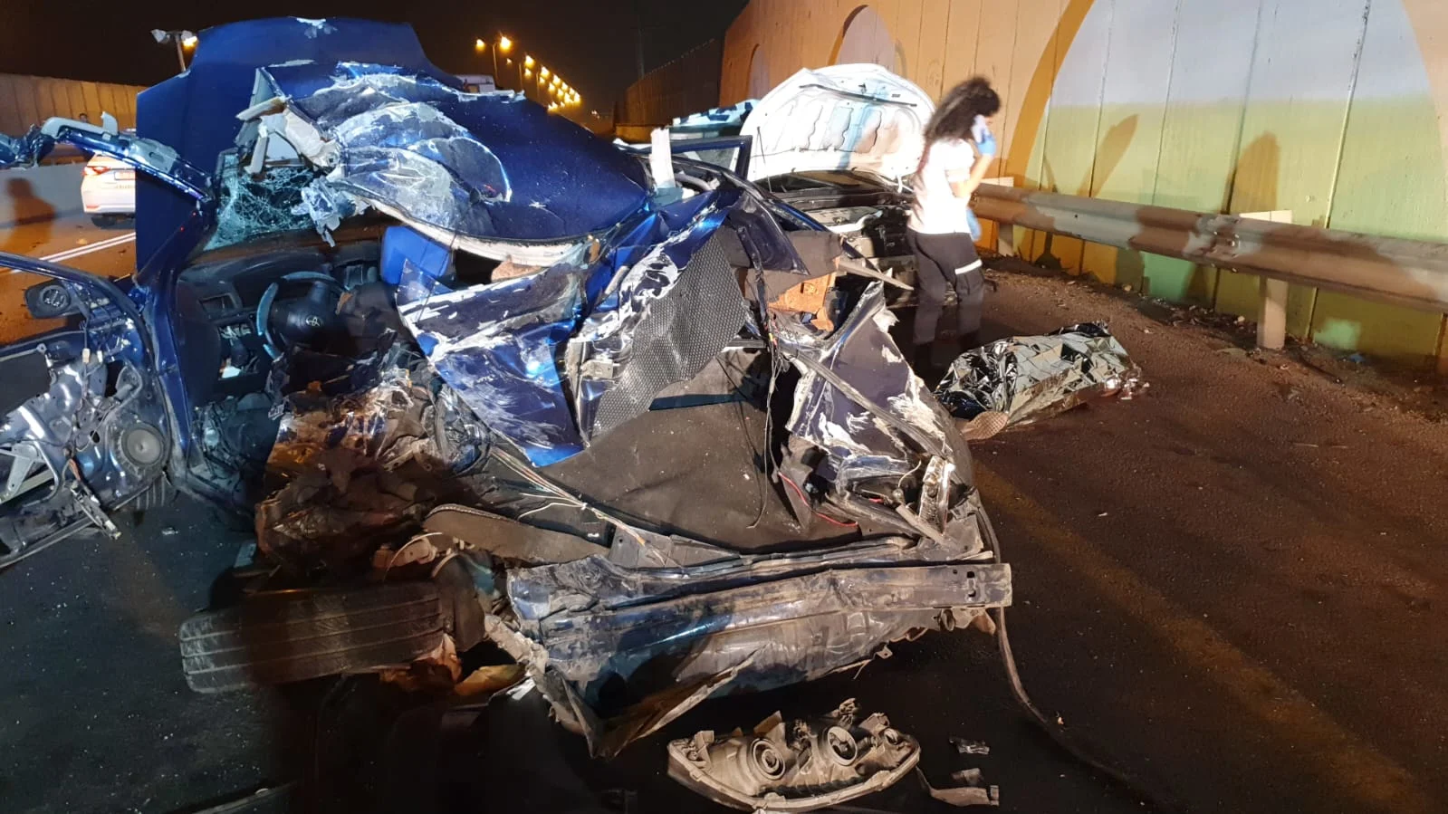 זירת התאונה בכביש 50 סמוך למחלף בן ציון בירושלים