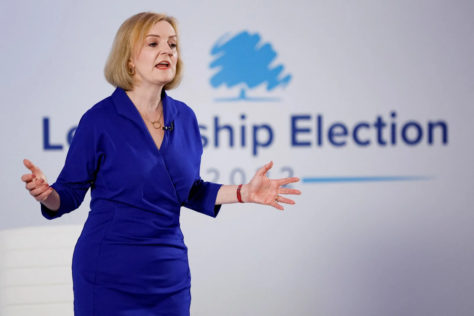 ליז טראס, שרת החוץ הבריטית והמועמדת מטעם המפלגה השמרנית להחליף את רה''מ ג'ונסון