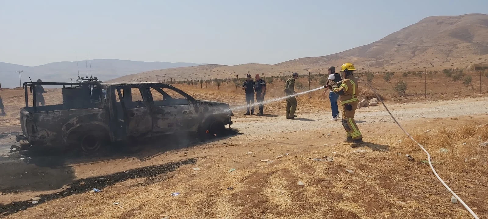 רכב המחבלים שביצעו את הפיגוע בבקעת הירדן
