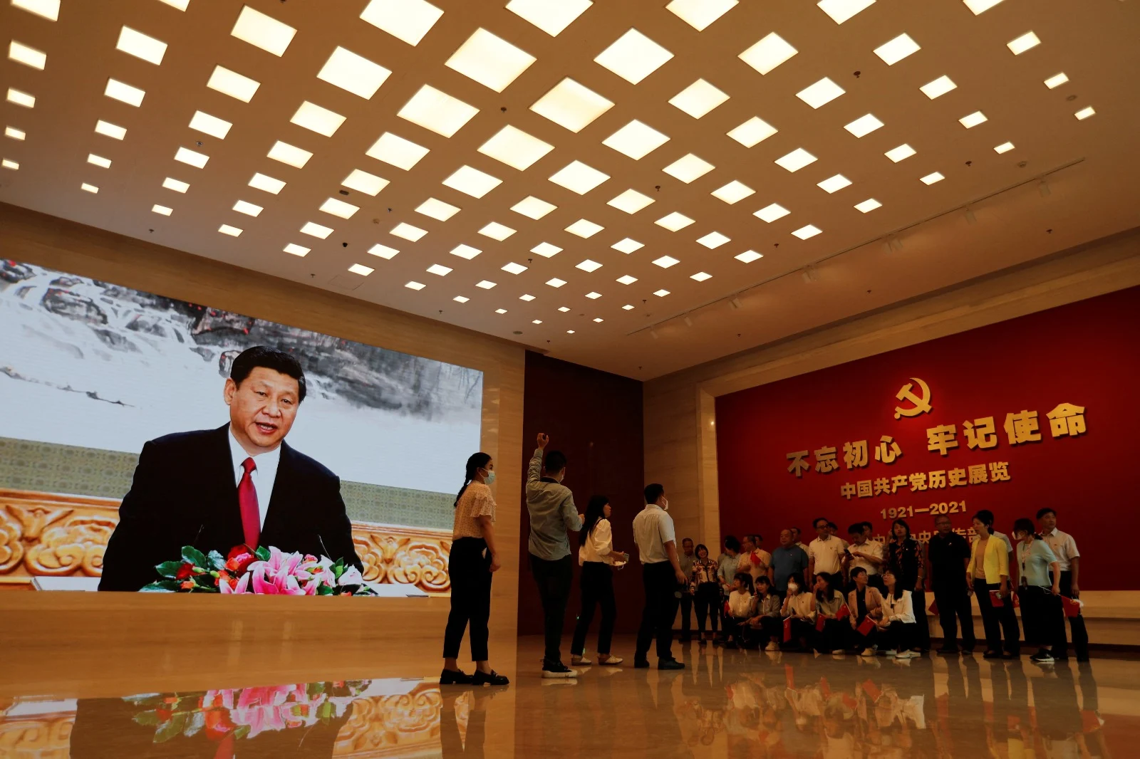 תמונתו של הנשיא שי במוזיאון המפלגה הקומוניסטית בבייג'ינג