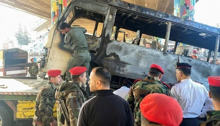 לפחות 18 חיילים סורים נהרגו. פיצוץ האוטובוס בפרברי דמשק