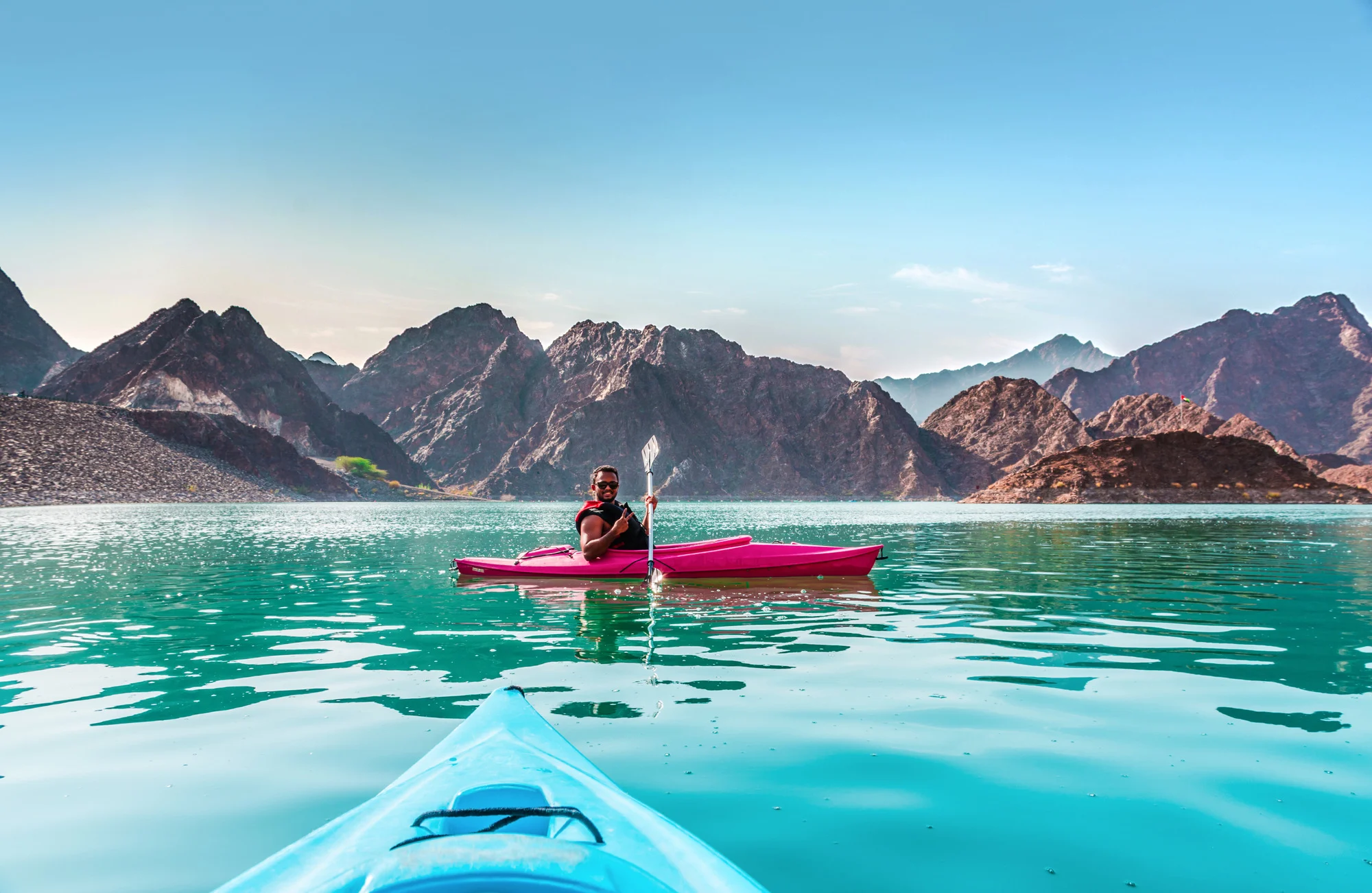 Young,man,kayaking,in,hatta,dam,best,place,for,water