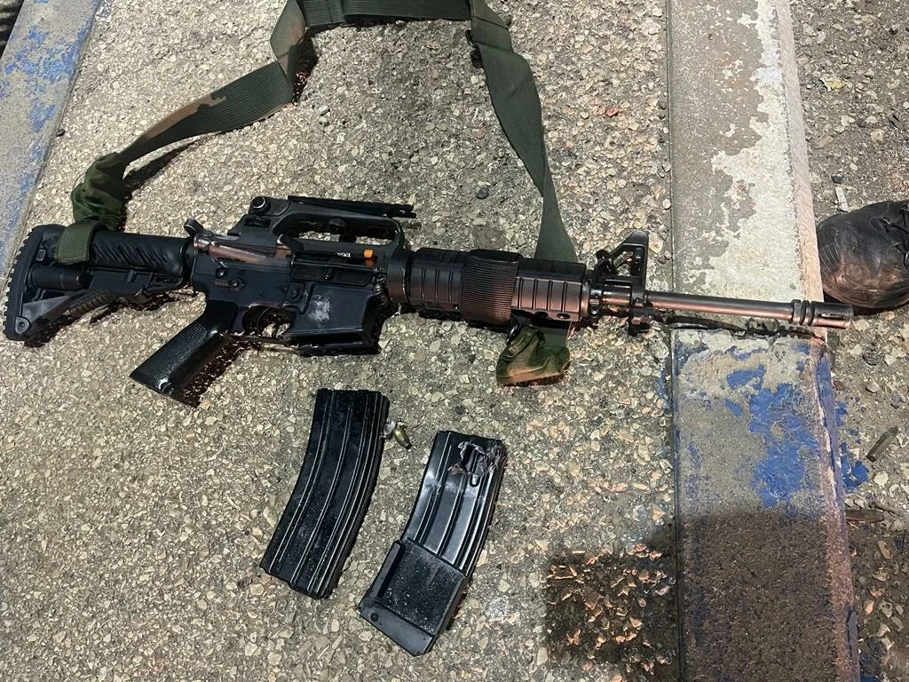 נשק M16 שנתפס אצל החמושים בג'נין