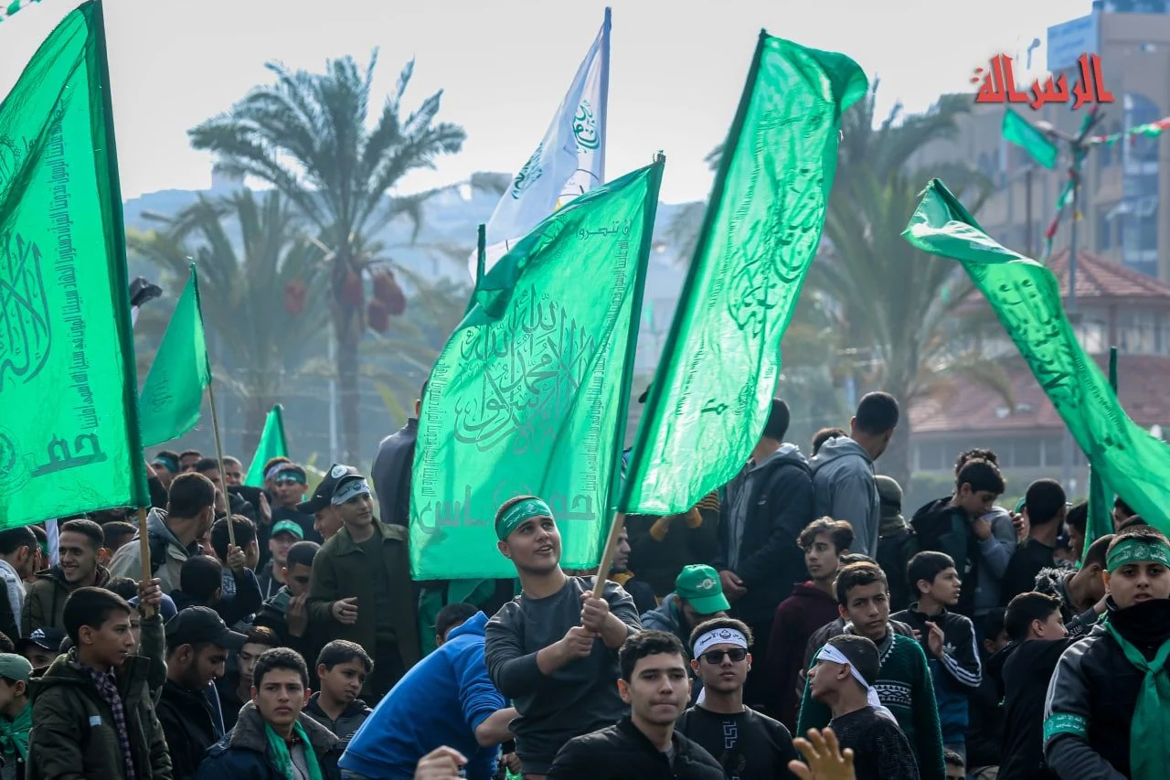 עצרת לציון 35 שנה לייסוד חמאס ברצועת עזה
