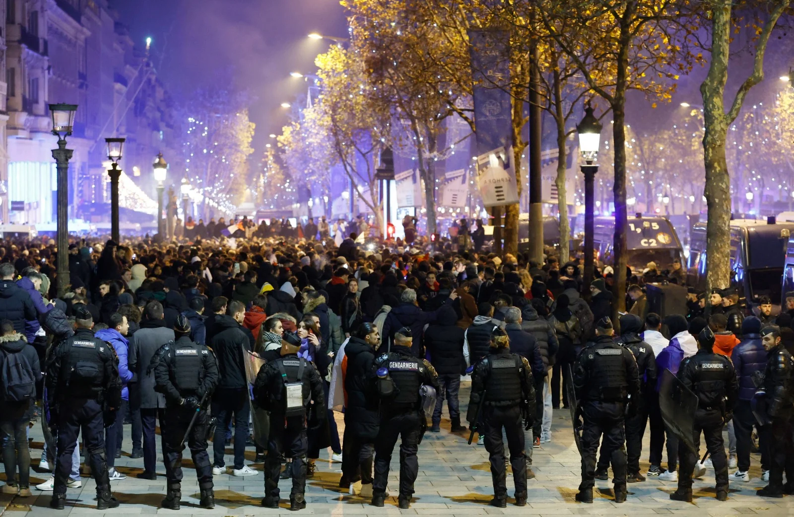 10 אלף שוטרים נפרסו בצרפת ובבלגיה אחרי המשחק בין מרוקו לצרפת