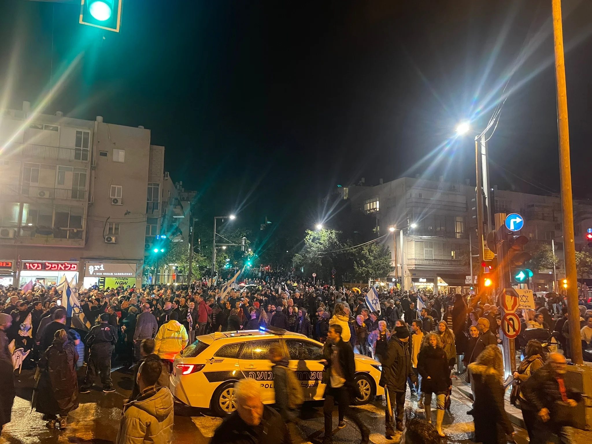 מפגינים ברחובות תל אביב