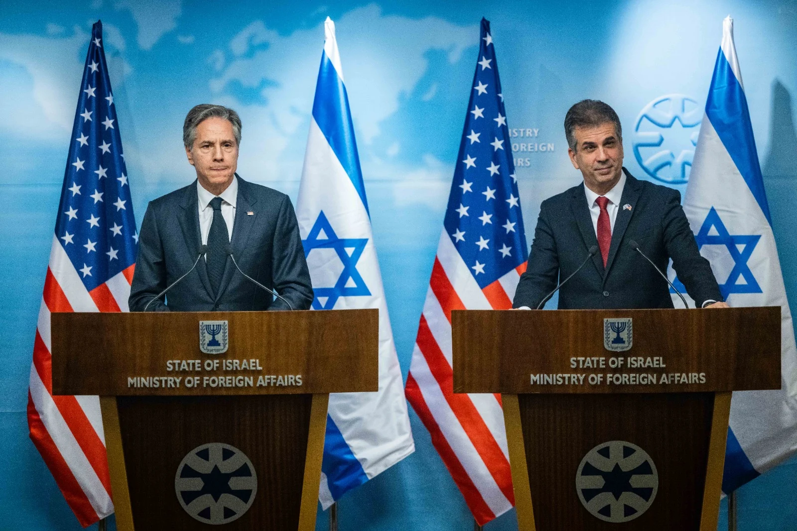 שר החוץ אלי כהן ומזכיר המדינה האמריקני אנתוני בלינקן