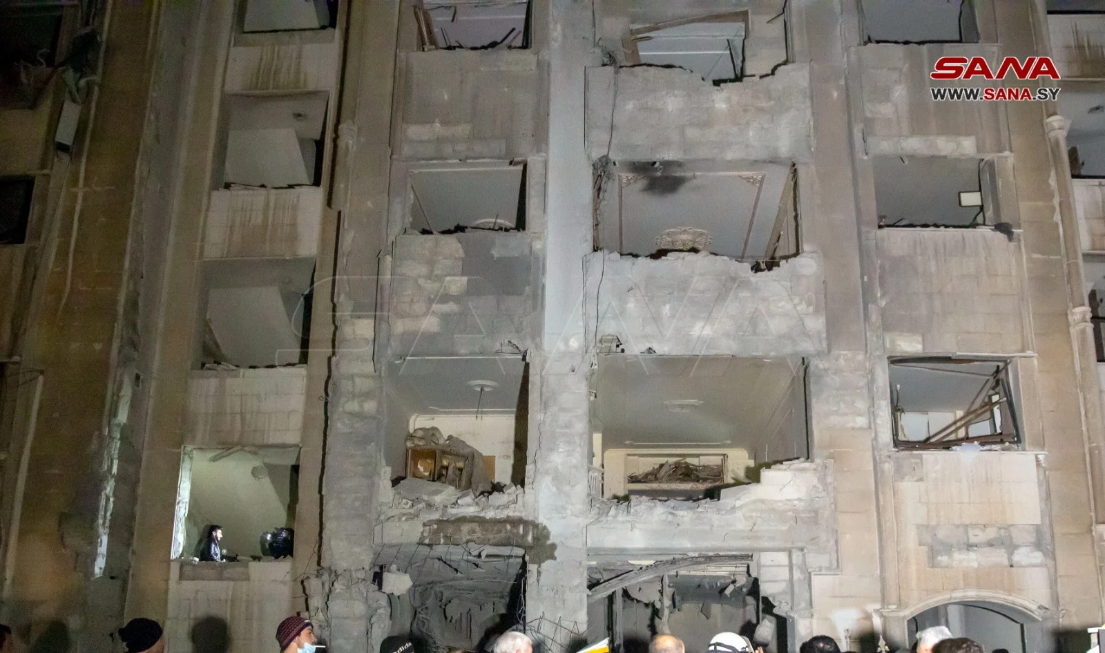 הנזק שנגרם למבנה אזרחי בכפר סוסה, שבדמשק
