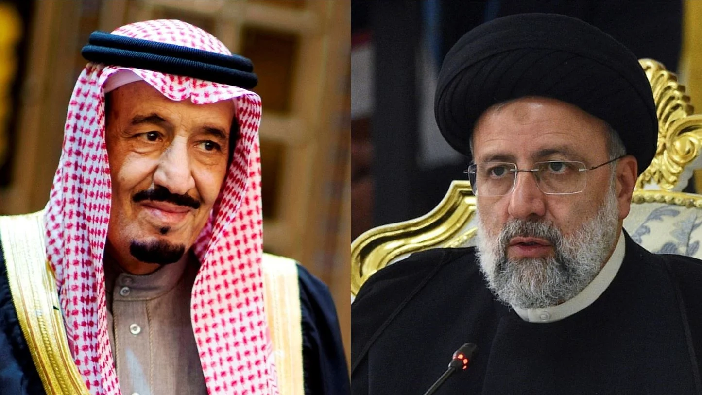 נשיא איראן ראיסי וסלמאן מלך סעוד